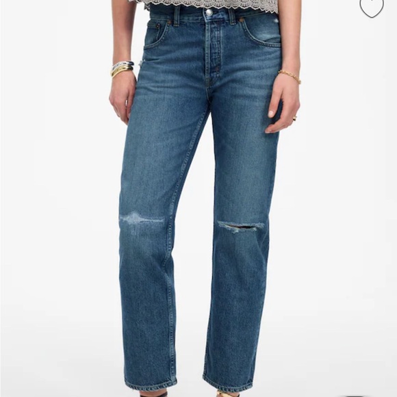 NWT MADEWELL Dean Easy Straight Crop Jean - Picture 1 of 5